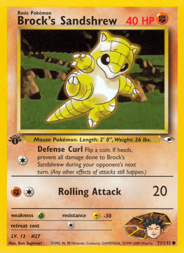 Brock's Sandshrew 71/132 — Pokémon Gym Heroes card