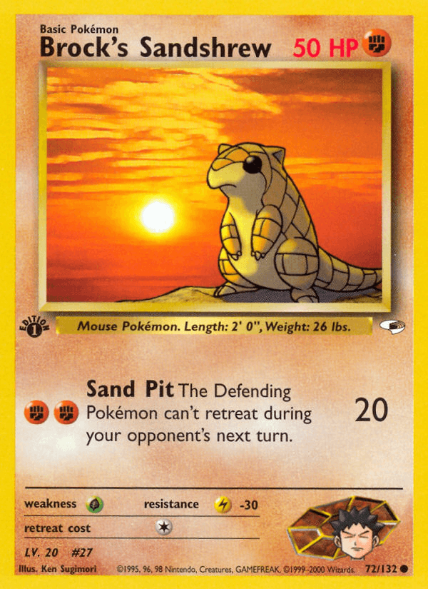 Brock's Sandshrew 72/132 — Pokémon Gym Heroes card