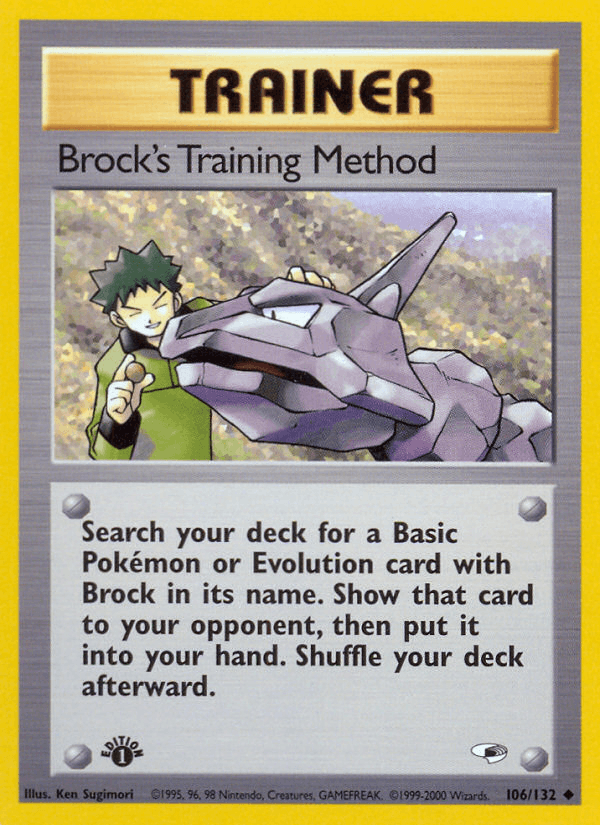Brock's Training Method 106/132 — Pokémon Gym Heroes card