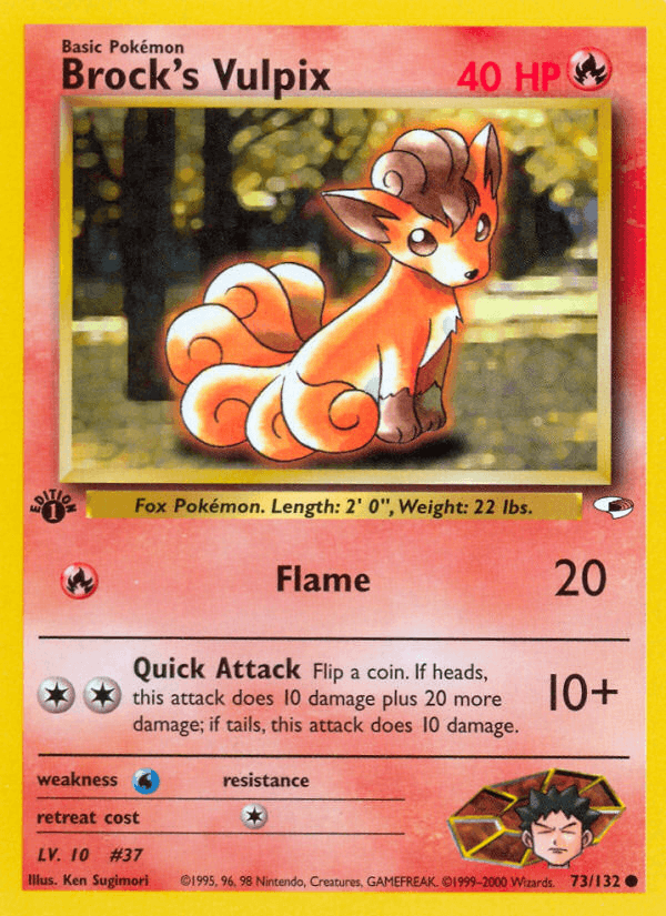 Brock's Vulpix 73/132 — Pokémon Gym Heroes card