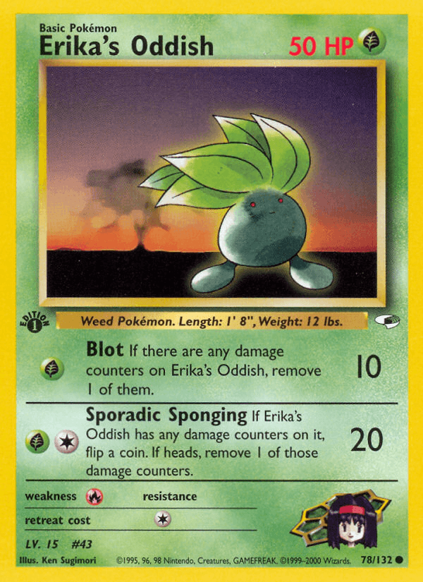 Erika's Oddish 78/132 — Pokémon Gym Heroes card