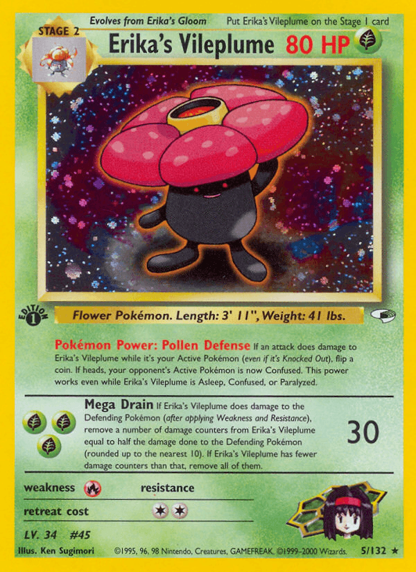 Erika's Vileplume 5/132 — Pokémon Gym Heroes card