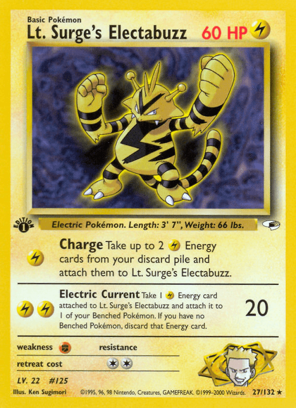 Lt. Surge's Electabuzz 27/132 — Pokémon Gym Heroes card
