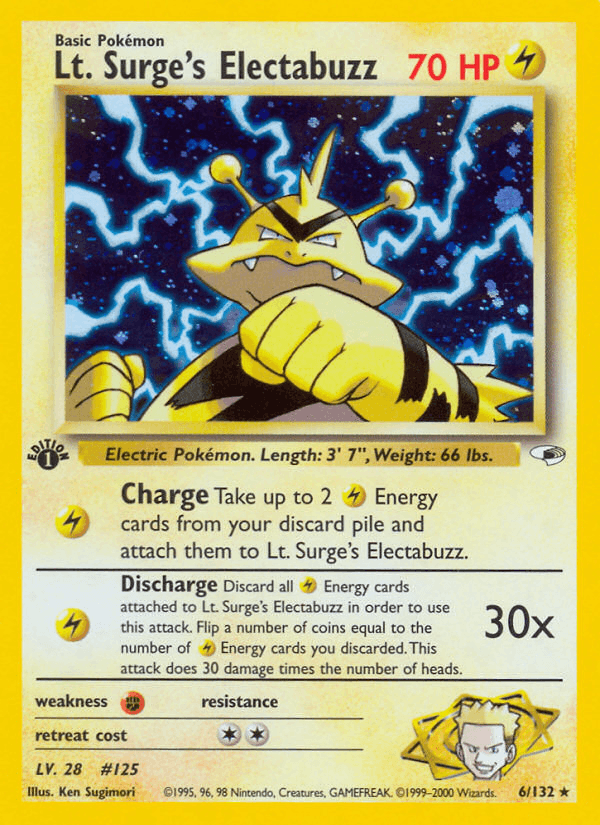 Lt. Surge's Electabuzz 6/132 — Pokémon Gym Heroes card