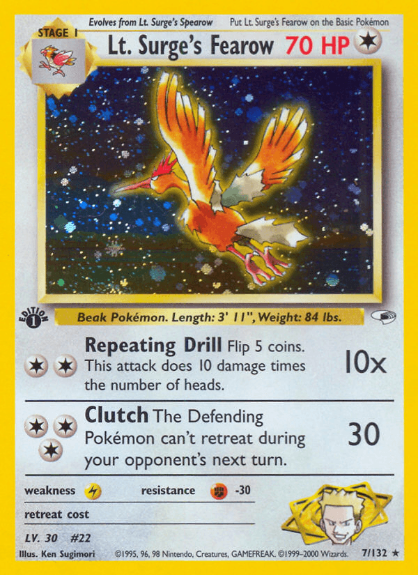 Lt. Surge's Fearow 7/132 — Pokémon Gym Heroes card