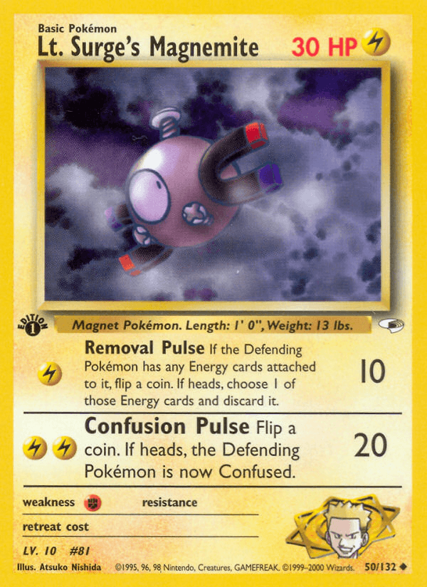 Lt. Surge's Magnemite 50/132 — Pokémon Gym Heroes card