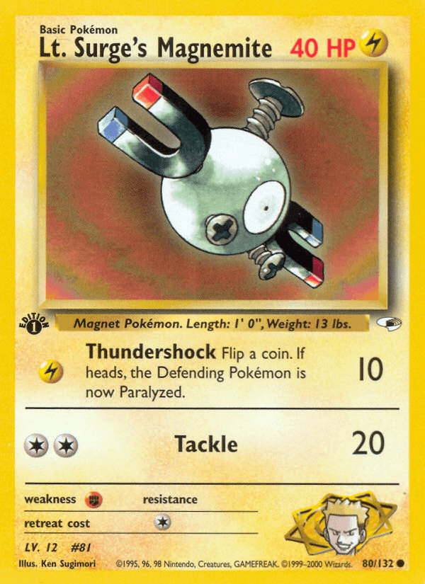 Lt. Surge's Magnemite 80/132 — Pokémon Gym Heroes card
