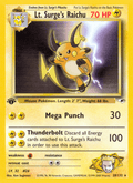 Lt. Surge's Raichu 28/132 — Pokémon Gym Heroes card