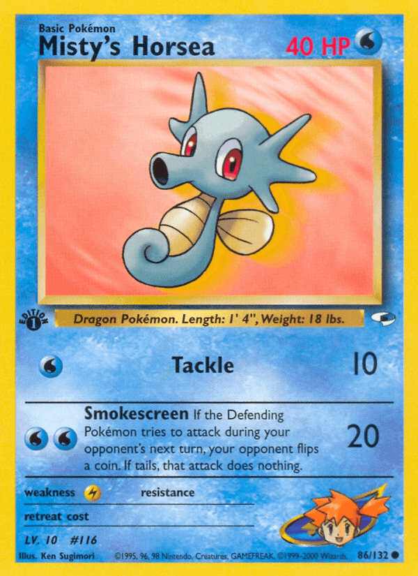 Misty's Horsea 86/132 — Pokémon Gym Heroes card