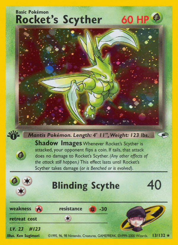 Rocket's Scyther 13/132 — Pokémon Gym Heroes card