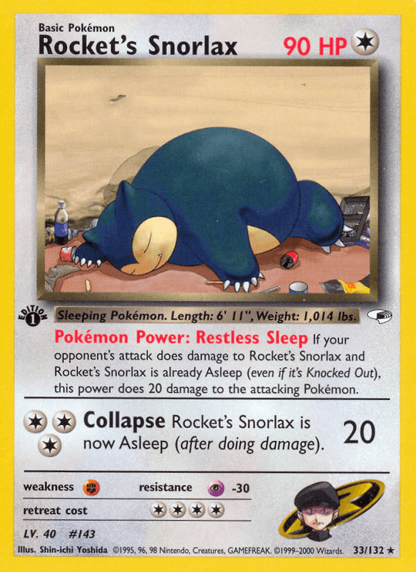 Rocket's Snorlax 33/132 — Pokémon Gym Heroes card