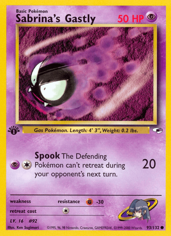 Sabrina's Gastly 93/132 — Pokémon Gym Heroes card