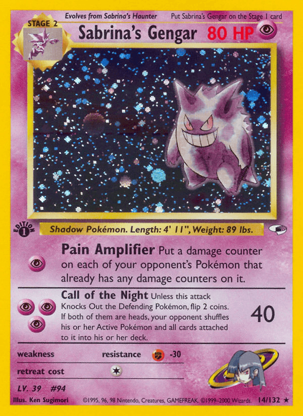 Sabrina's Gengar 14/132 — Pokémon Gym Heroes card