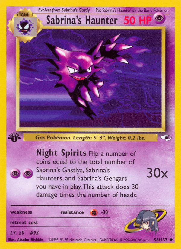 Sabrina's Haunter 58/132 — Pokémon Gym Heroes card