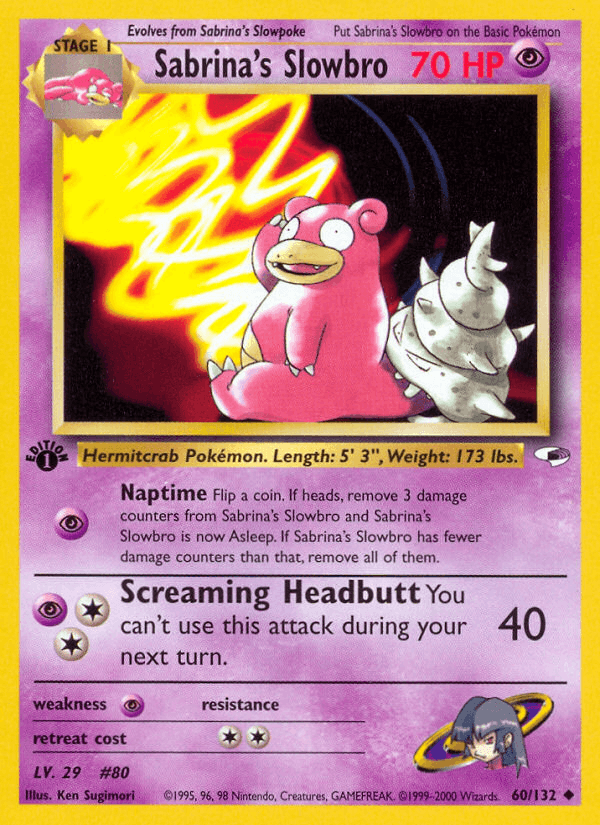 Sabrina's Slowbro 60/132 — Pokémon Gym Heroes card