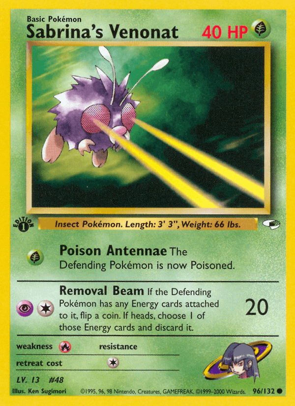 Sabrina's Venonat 96/132 — Pokémon Gym Heroes card