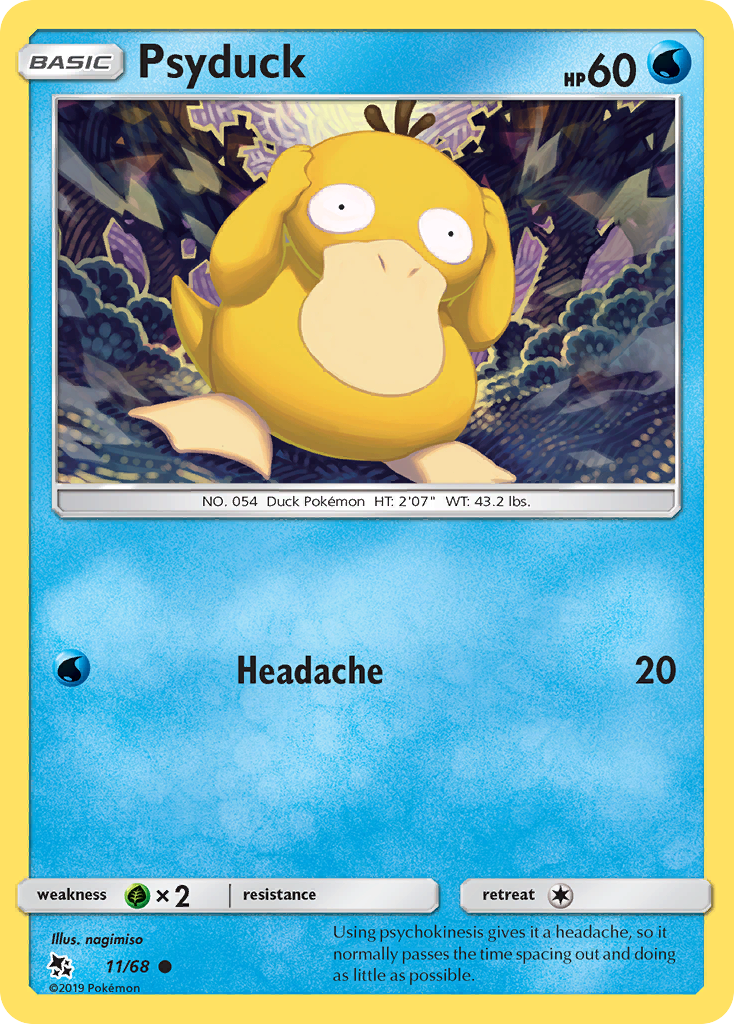 Psyduck 11/68 English Pokémon card from Hidden Fates (2019)