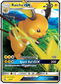 Raichu-GX 20/68 English Pokémon card from Hidden Fates (2019)