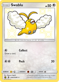 Swablu SV42/SV94 English Pokémon card from Hidden Fates Shiny Vault (2019)