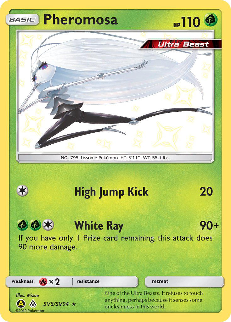 Pheromosa SV5/SV94 English Pokémon card from Hidden Fates Shiny Vault (2019)