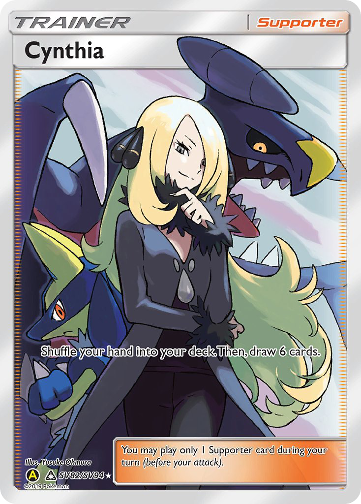 Cynthia SV82/SV94 English Pokémon card from Hidden Fates Shiny Vault (2019)