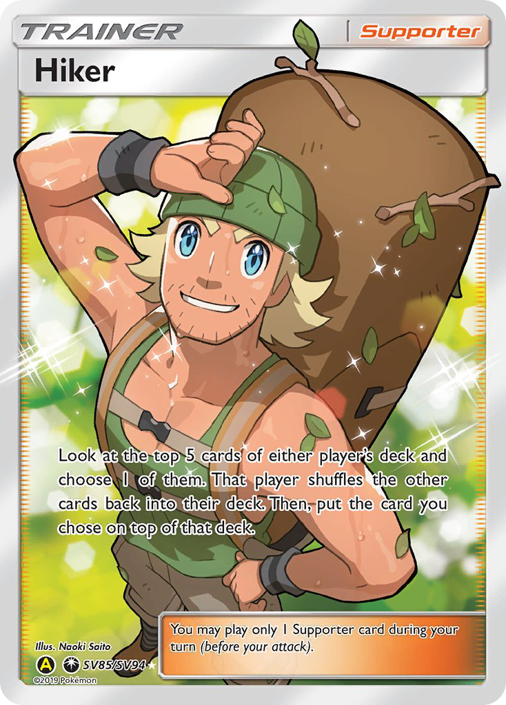 Hiker SV85/SV94 English Pokémon card from Hidden Fates Shiny Vault (2019)
