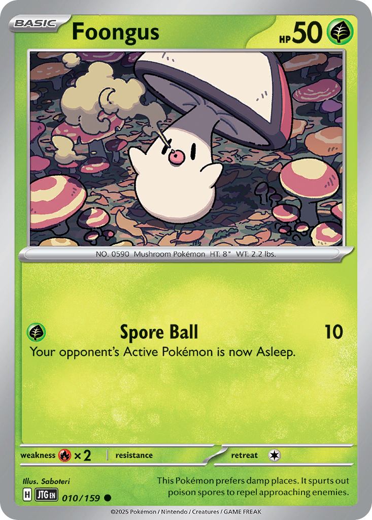 Foongus 10/159 — English Pokémon Journey Together (2025)
