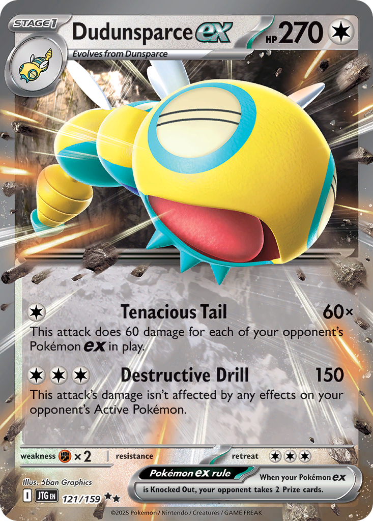 Dudunsparce ex 121/159 — English Pokémon Journey Together (2025)