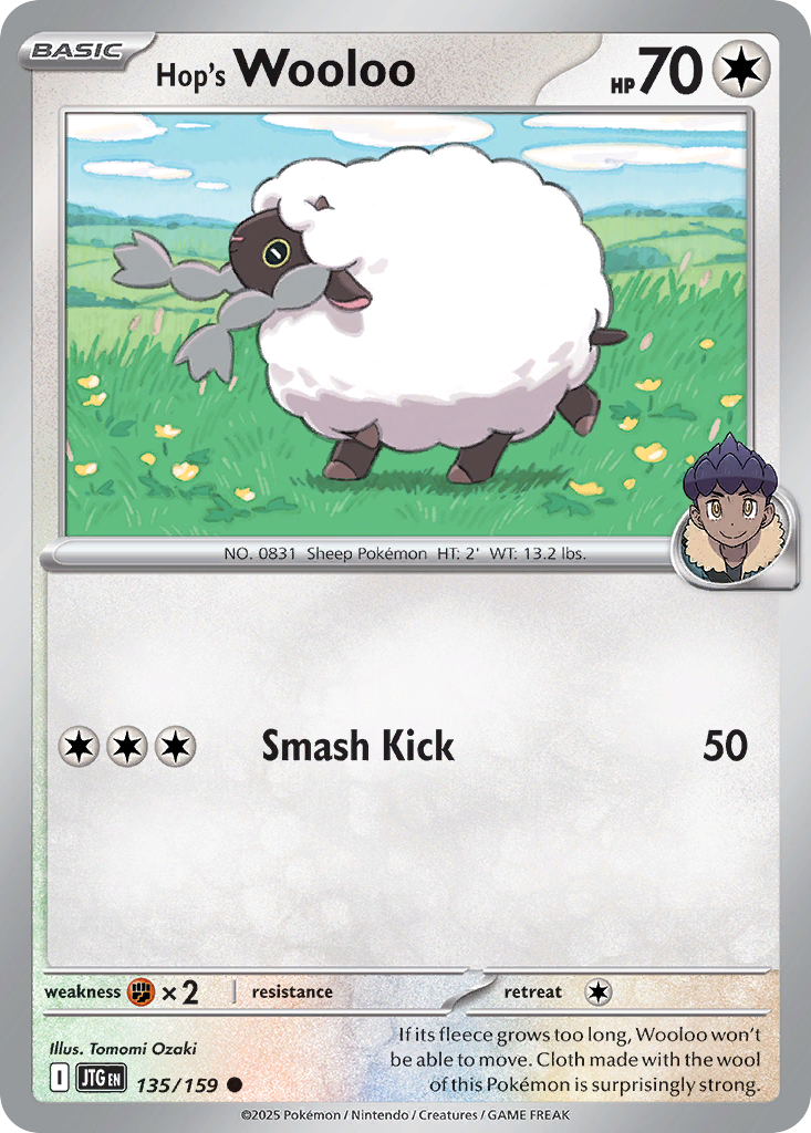 Hop's Wooloo 135/159 — English Pokémon Journey Together (2025)