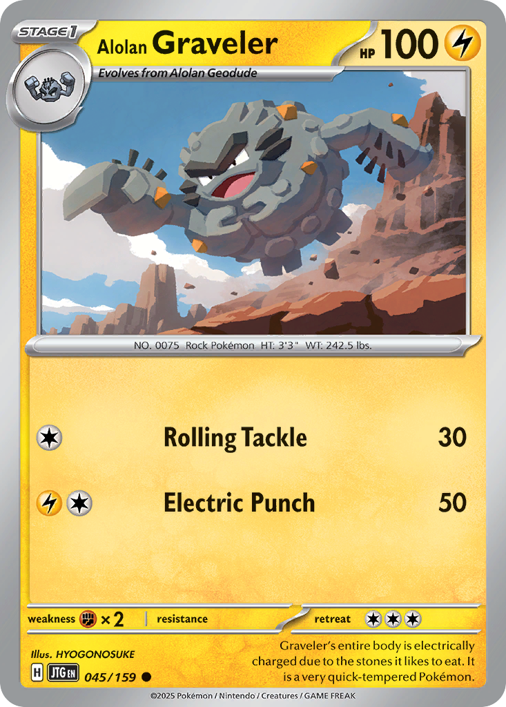 Alolan Graveler 45/159 — English Pokémon Journey Together (2025)