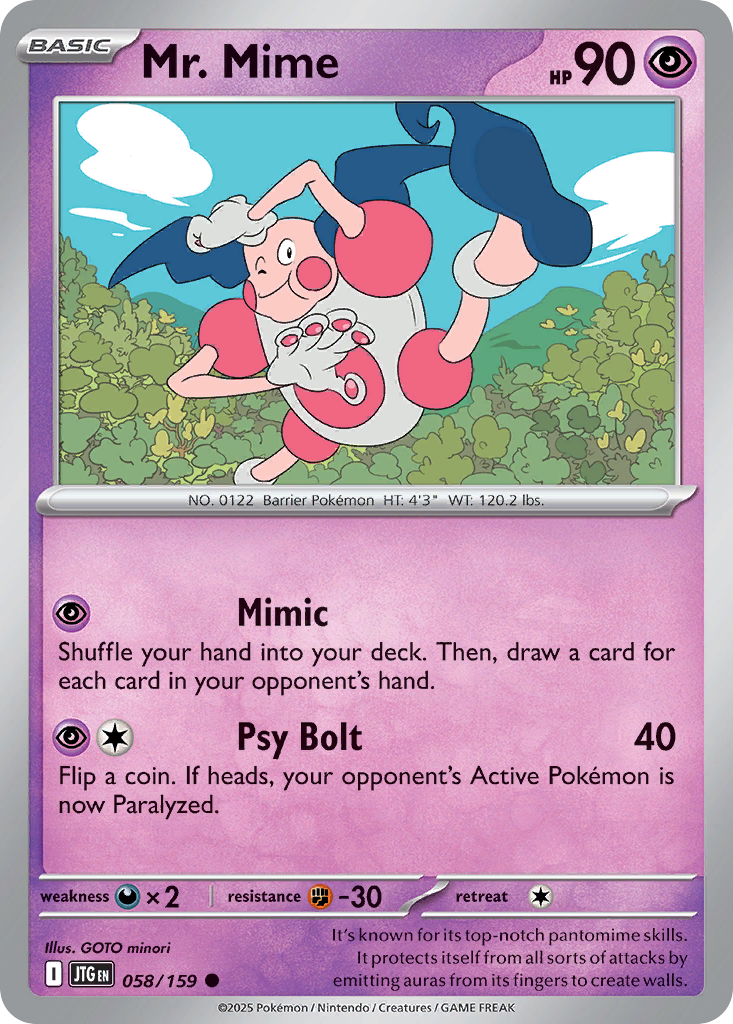 Mr. Mime 58/159 — English Pokémon Journey Together (2025)