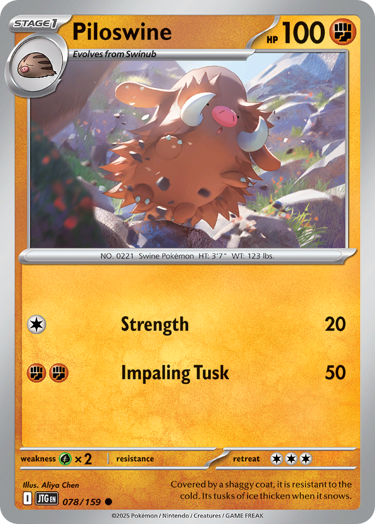 Piloswine 78/159 — English Pokémon Journey Together (2025)