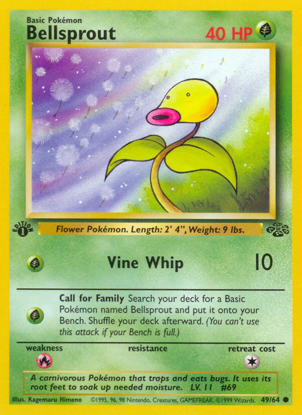 Bellsprout 49/64 Pokémon Jungle card