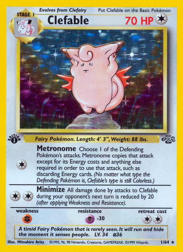 Clefable 1/64 Pokémon Jungle card