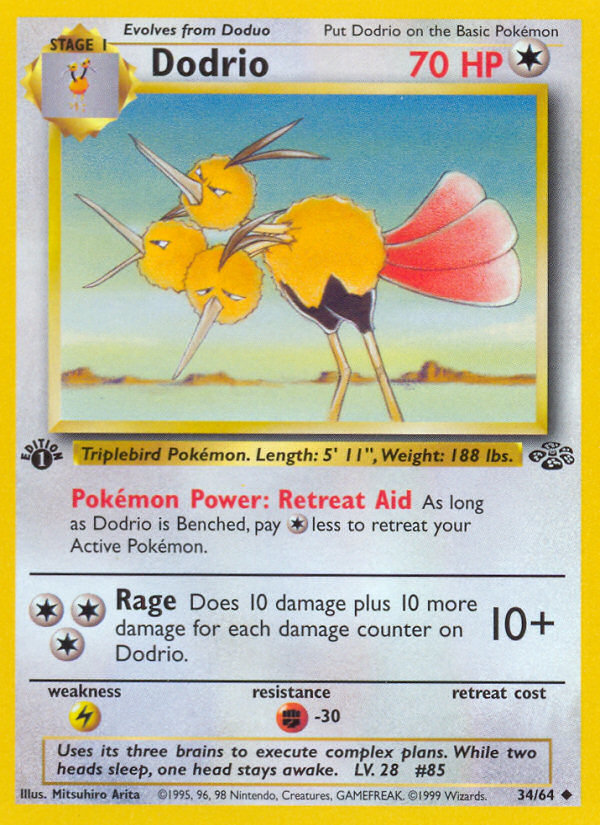 Dodrio 34/64 Pokémon Jungle card