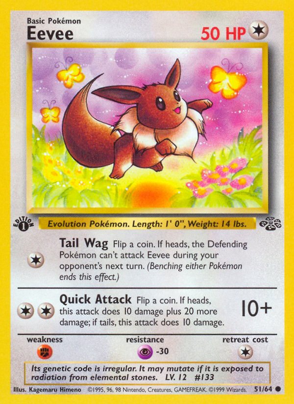 Eevee 51/64 Pokémon Jungle card