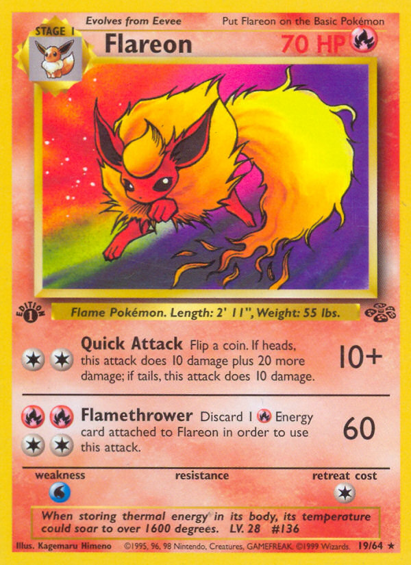 Flareon 19/64 Pokémon Jungle card