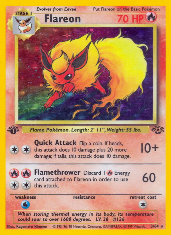 Flareon 3/64 Pokémon Jungle card