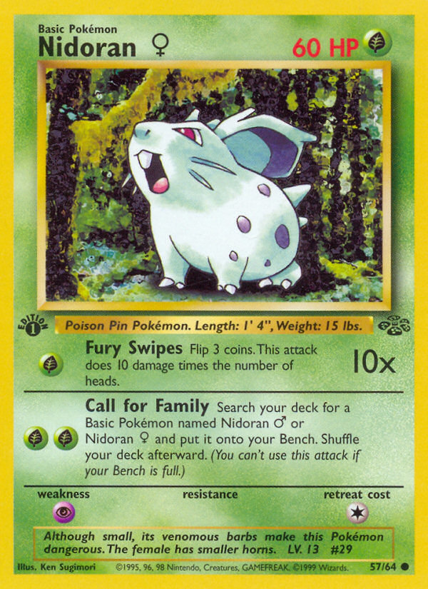 Nidoran ♀ 57/64 Pokémon Jungle card