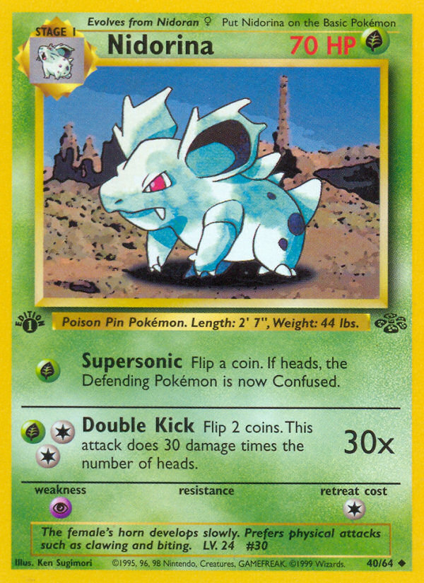 Nidorina 40/64 Pokémon Jungle card