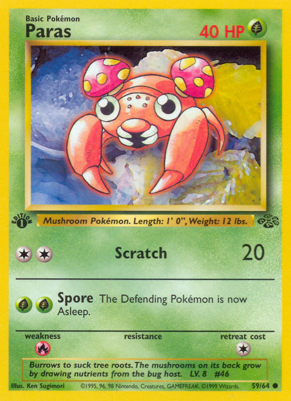Paras 59/64 Pokémon Jungle card
