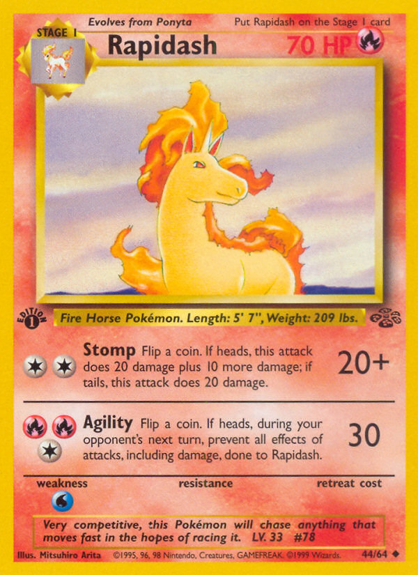 Rapidash 44/64 Pokémon Jungle card