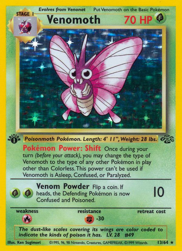 Venomoth 13/64 Pokémon Jungle card