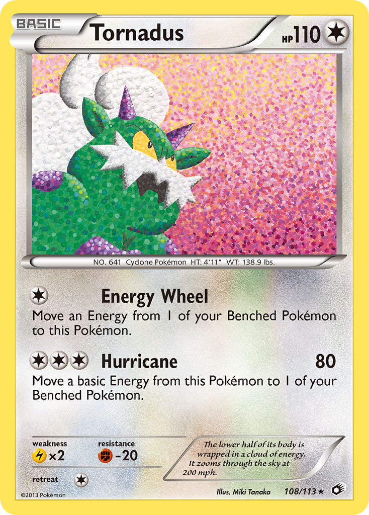 Tornadus 108/113 Pokémon card from Legendary Treasures (2013), English Rare Holo