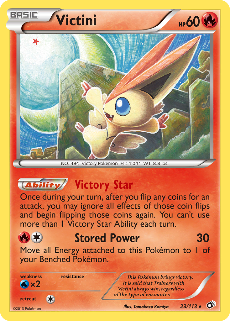 Victini 23/113 Pokémon card from Legendary Treasures (2013), English Rare Holo