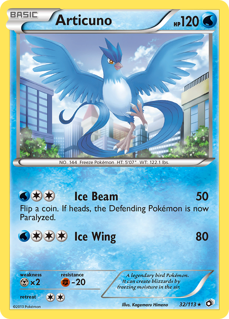 Articuno 32/113 Pokémon card from Legendary Treasures (2013), English Rare Holo