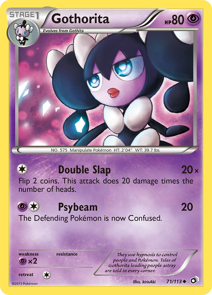 Gothorita 71/113 Pokémon card from Legendary Treasures (2013), English Uncommon