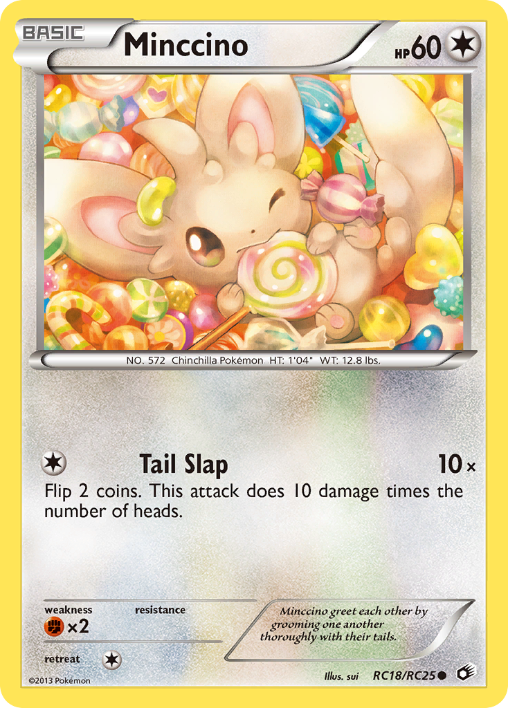 Minccino RC18/RC25 Pokémon card from Legendary Treasures (2013), Radiant Collection, English Common