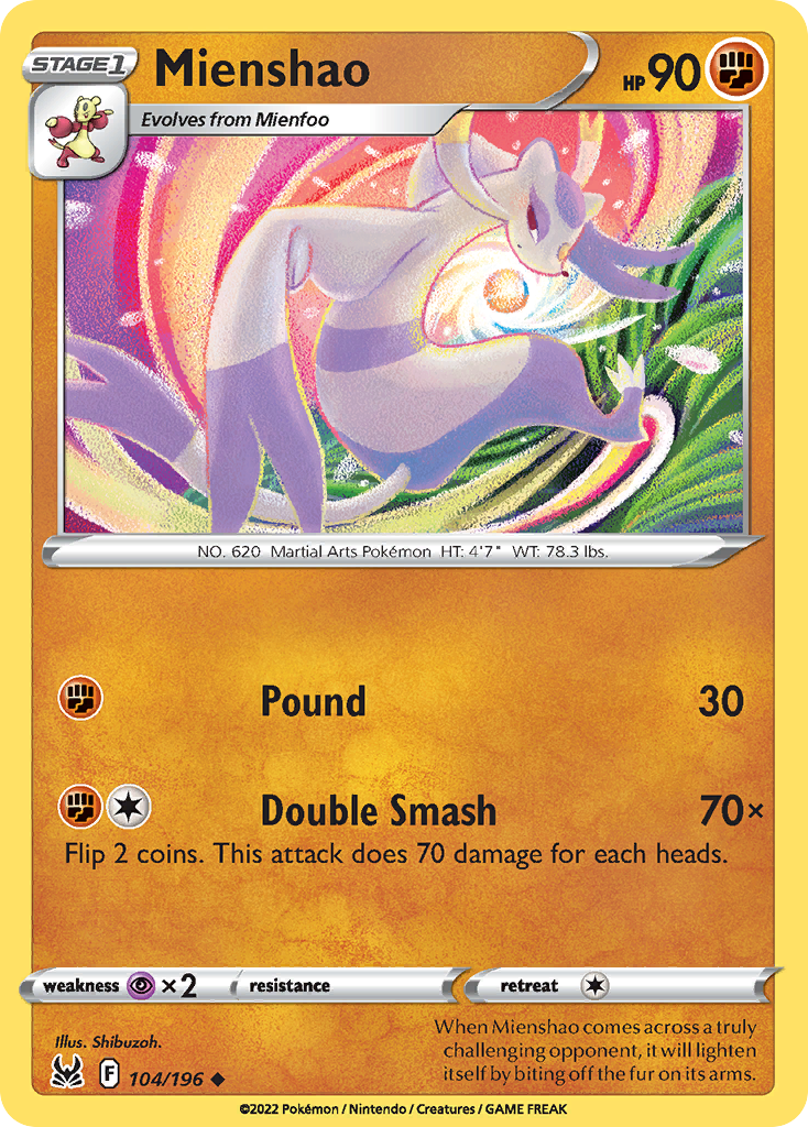Mienshao 104/196 — English Pokémon Lost Origin (2022)