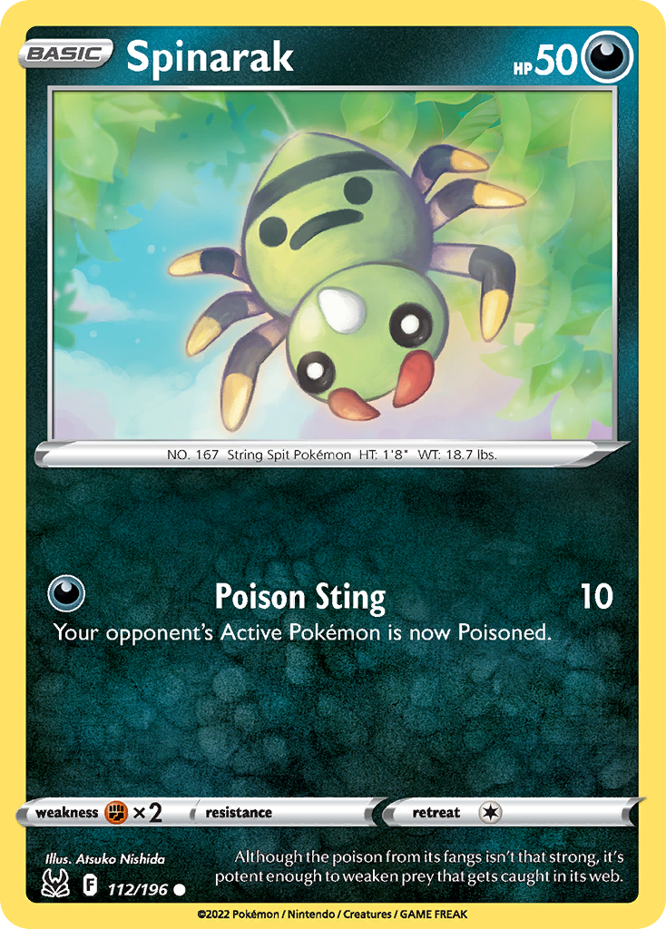Spinarak 112/196 — English Pokémon Lost Origin (2022)